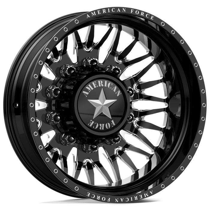 American Force Plague 22x8.25 Gloss Black And Machined Dually Wheels