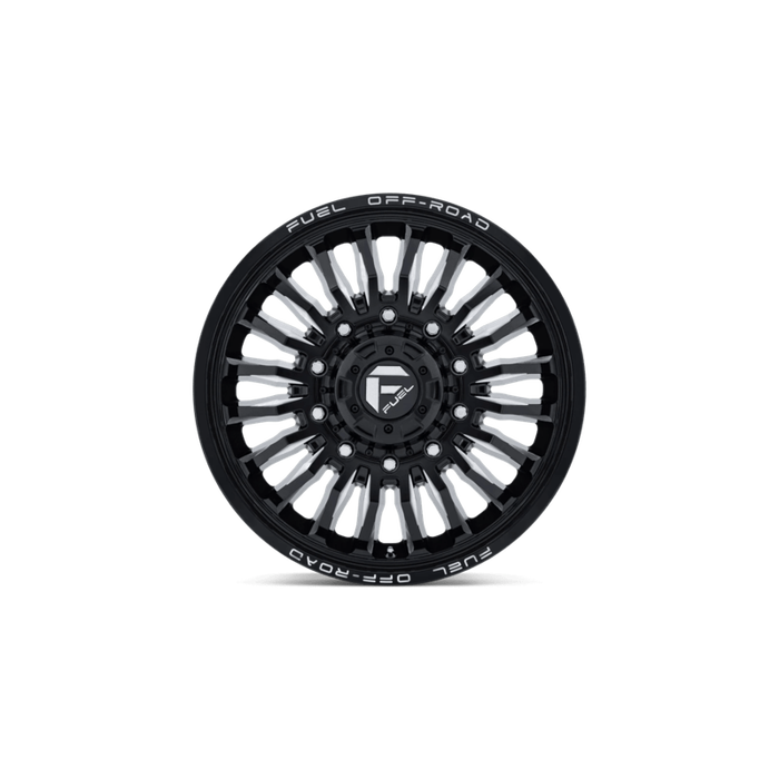 22" Fuel ARC D868 10x225 Gloss Black And Milled Dually Wheels