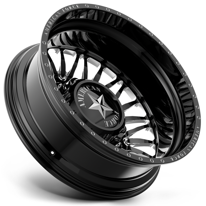 American Force Plague 22x8.25 Gloss Black And Machined Dually Wheels