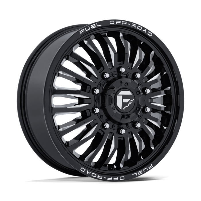 22" Fuel ARC D868 10x225 Gloss Black And Milled Dually Wheels