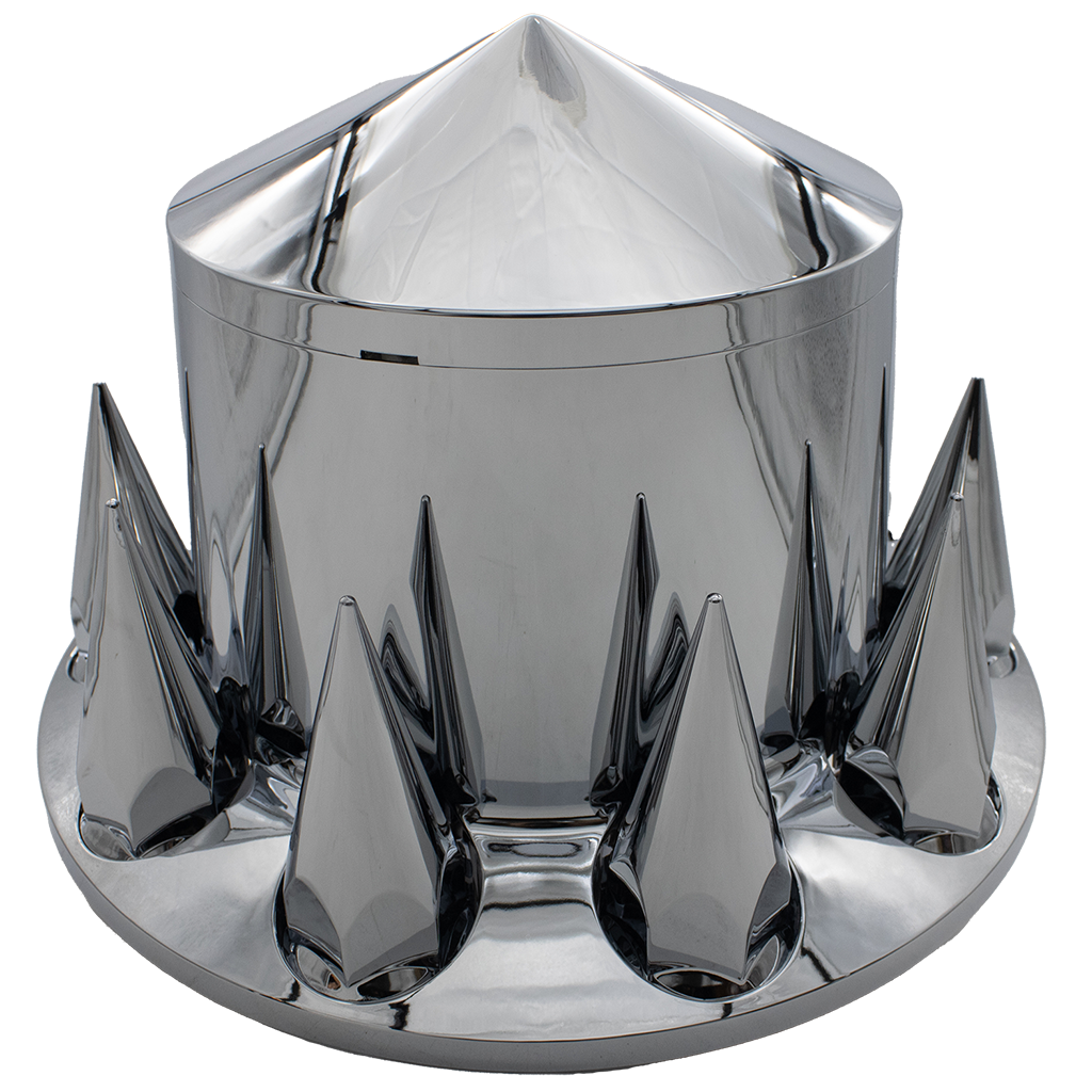 Set of 2 Rear Chrome Spike Centre Cap — Dually Wheels Canada