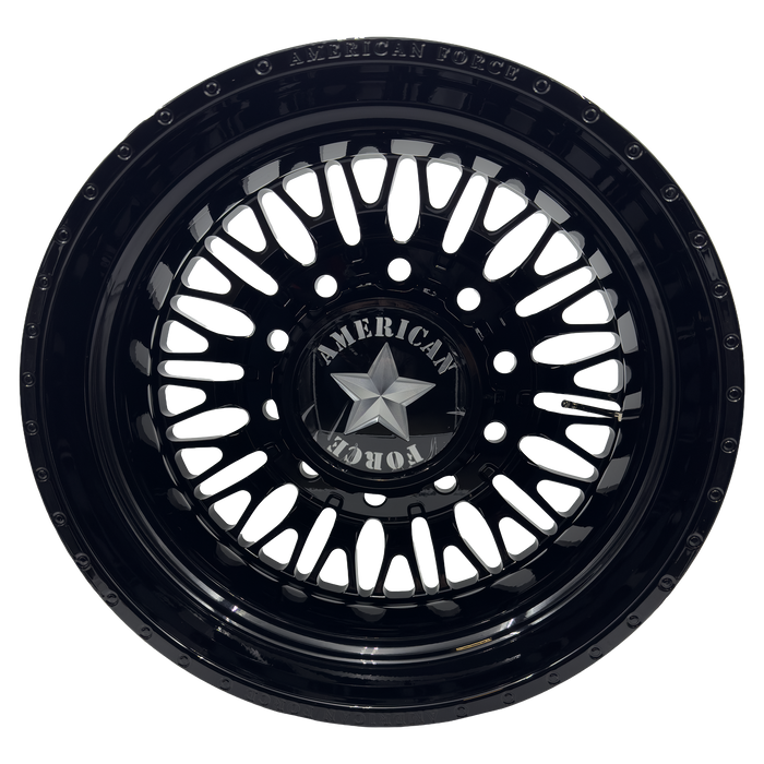 American Force Business 24x8.25 Gloss Black Dually Wheels – Multi-Bolt Pattern Fitment