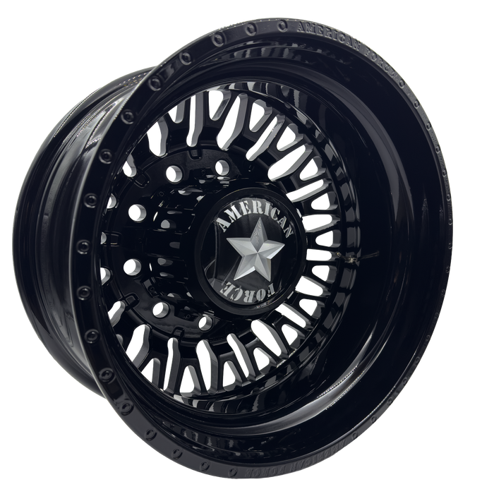 American Force Business 24x8.25 Gloss Black Dually Wheels – Multi-Bolt Pattern Fitment