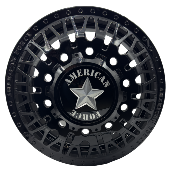American Force Business 24x8.25 Gloss Black Dually Wheels – Multi-Bolt Pattern Fitment