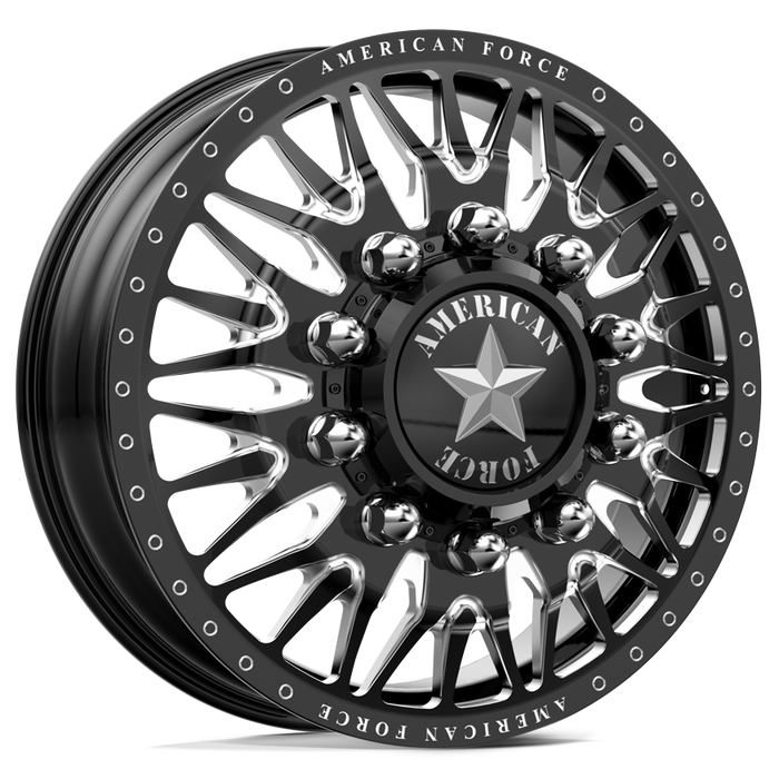 American Force Plague 22x8.25 Gloss Black And Machined Dually Wheels