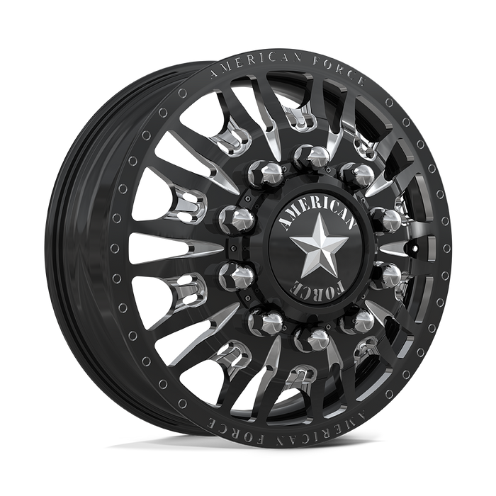 American Force Notch 22x8.25 Gloss Black And Machined Dually Wheels