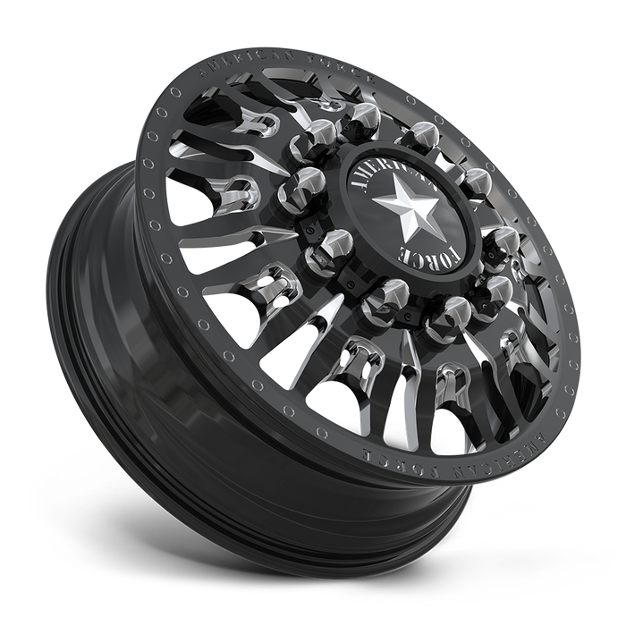 American Force Notch 22x8.25 Gloss Black And Machined Dually Wheels