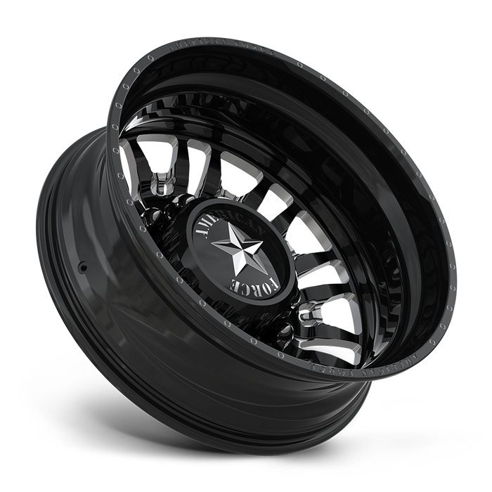 American Force Notch 22x8.25 Gloss Black And Machined Dually Wheels