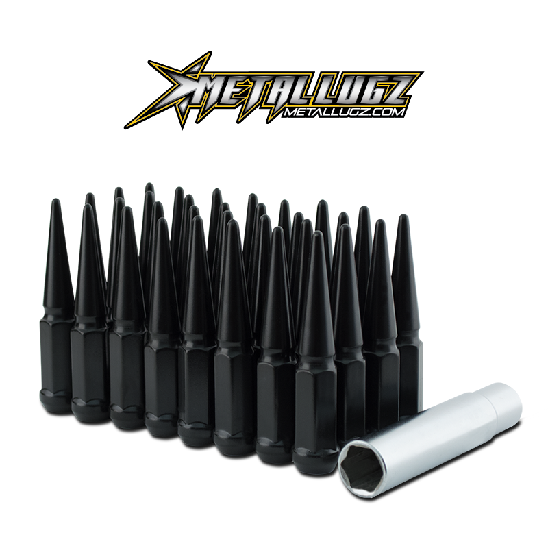 32pc Black Hex Drive Spike Lug Nuts — Dually Wheels Canada