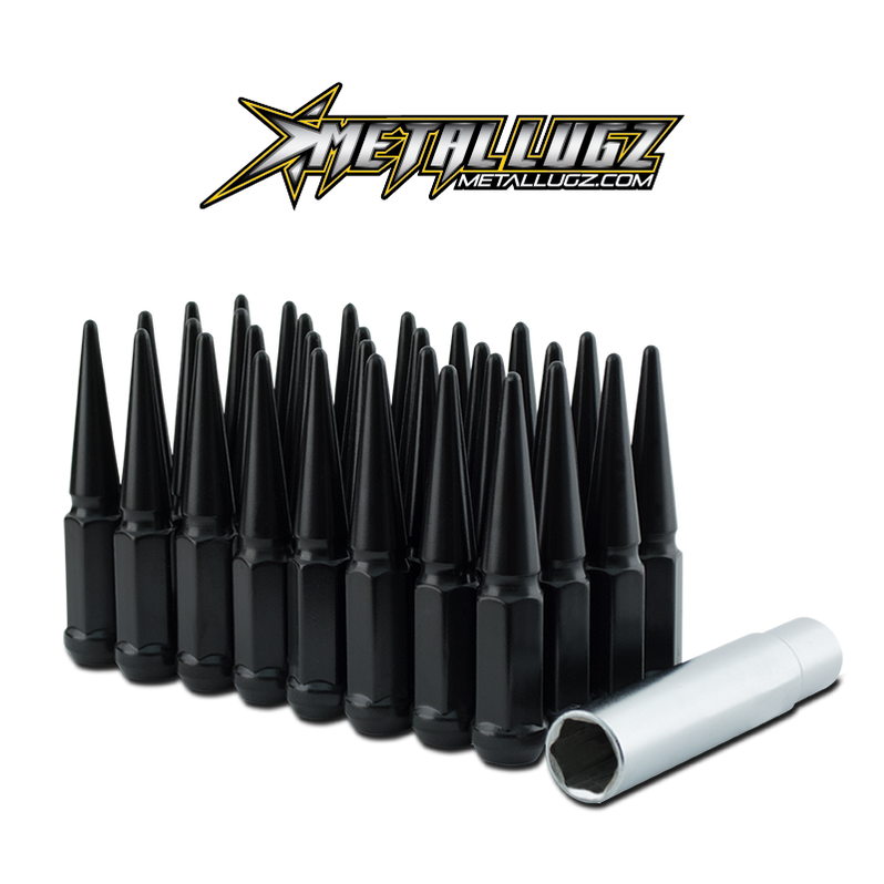 32pc Black Hex Drive Spike Lug Nuts — Dually Wheels Canada