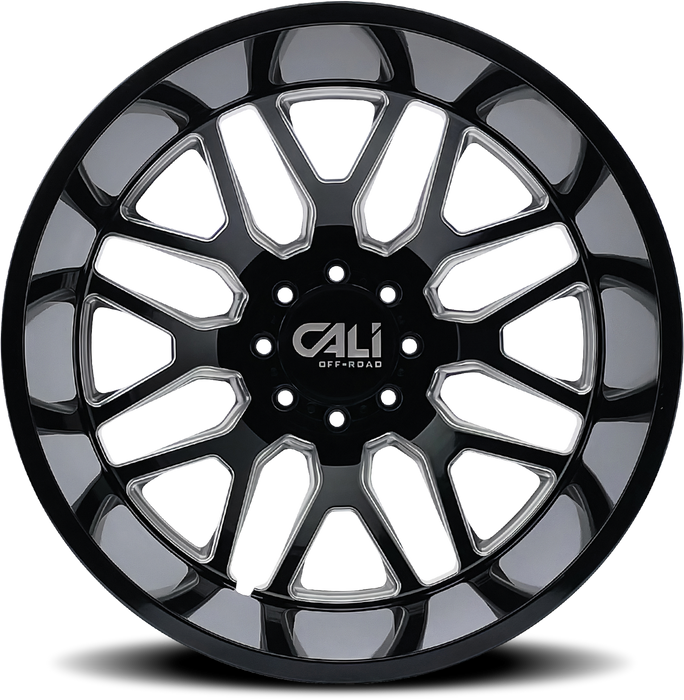 24" Cali Off-Road Invader 9115D Black/Milled Wheels [SUPER SINGLE]