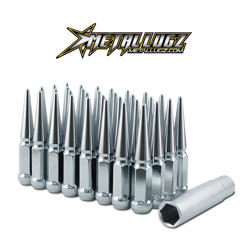 32pc Chrome Hex Drive Spike Lug Nuts — Dually Wheels Canada