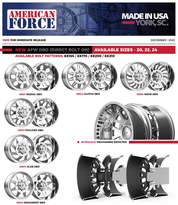 American Force Radial DB01 DBO Black/Milled Forged Wheels