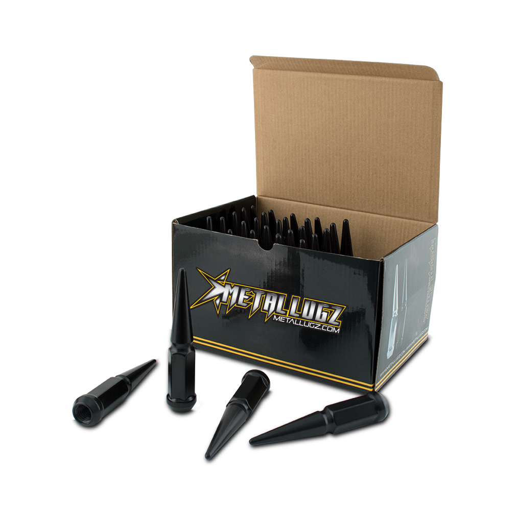 32pc Black Hex Drive Spike Lug Nuts — Dually Wheels Canada