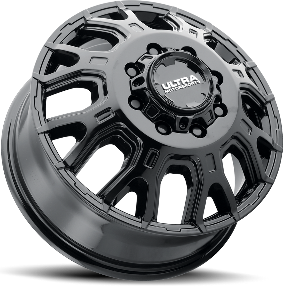 17" Ultra Motorsports 022 Scorpion Gloss Black Wheels — Dually Wheels